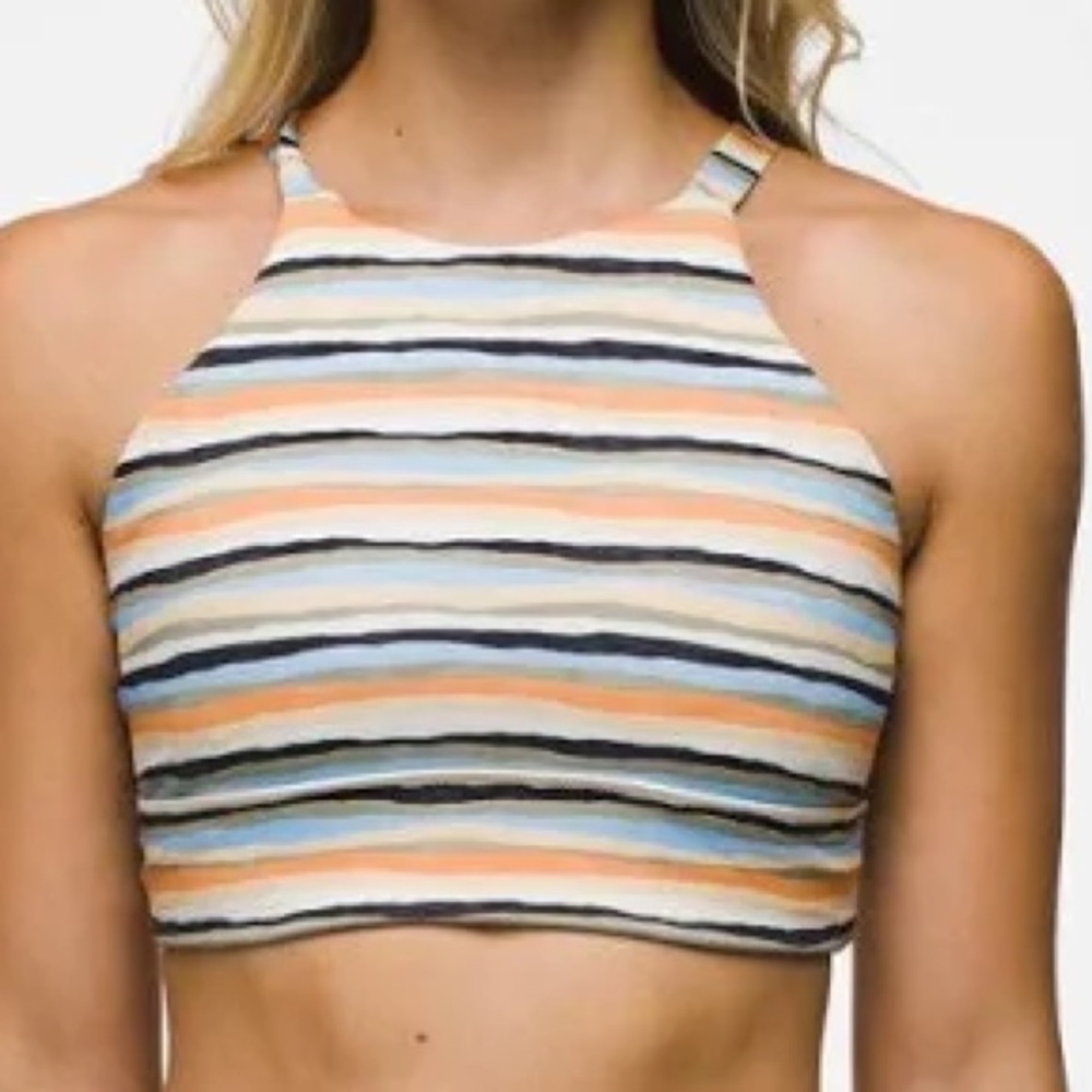 prAna Womens Marine Street Swim Top Xs in Water Stripe